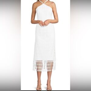 ANTONIO MELANI ASHA White Knit Lace Halter Midi Dress NWT Size 4
